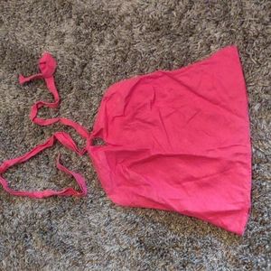 Ann Taylor LOFT fuchsia pink linen halter top sz. 4